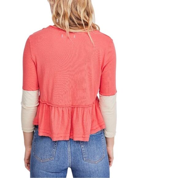 Free People Womens Size Medium Heart of Mine Colorblock Cotton Top - Picture 3 of 12